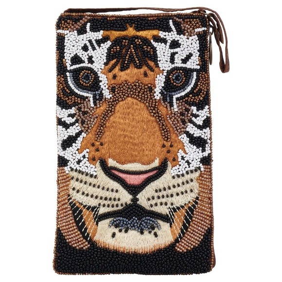 Bamboo Trading Company Handbags - Bamboo Trading Company Tiger Club Bag Beaded Crossbody or Wristlet Phone Bag